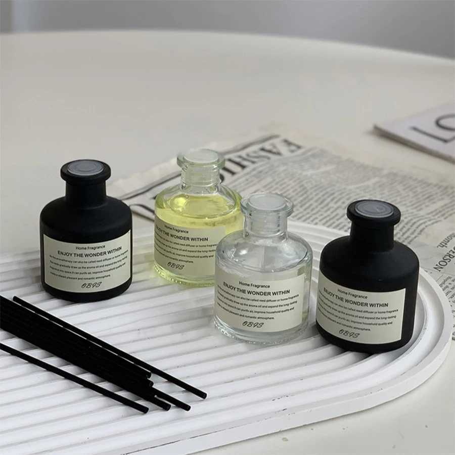 Aromatherapy Essential Oil Flameless Freesia Jasmine Fragrance Oil with Reed Diffuser Stick Home Room Air Freshener Decor 50ml Y251204