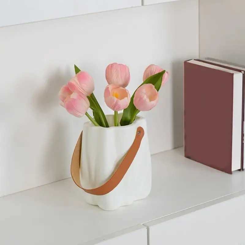 Creative Handbag Vase Plastic Flower Vase Easy To Clean And Use Flower Arrangement Vase For He Decoration Enthusiast H251204
