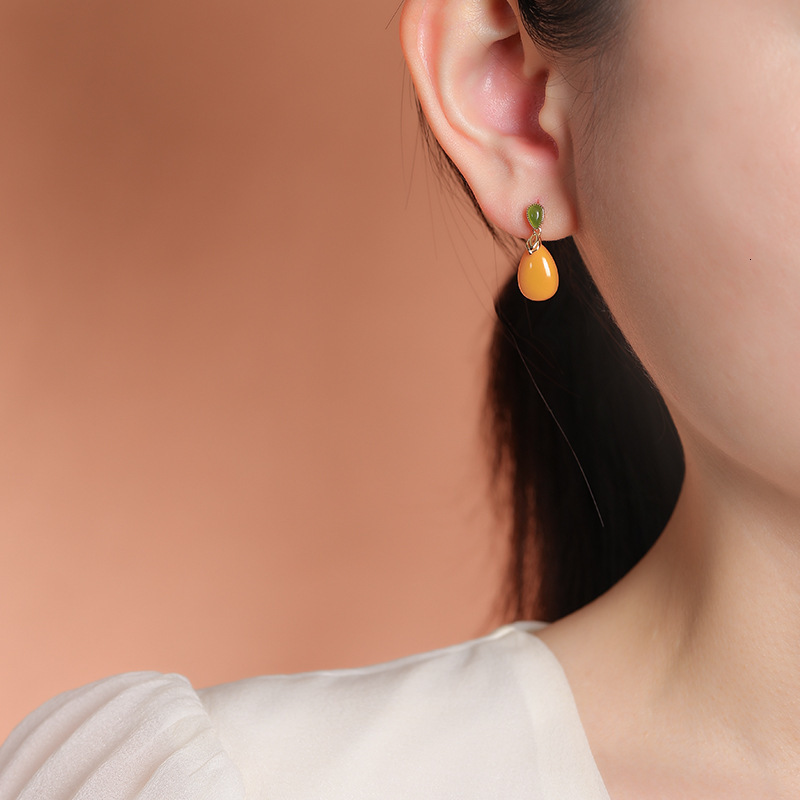 Insect Amber Earrings for Women S925 Silver Unique Drop Ear Gift Baltic Stone 2026 Genuine Bugs Amber Jewelry Supplier 250916