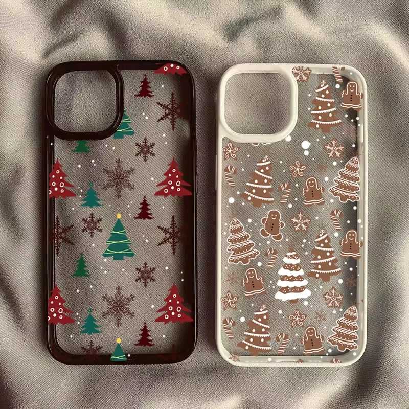 Fl Sn Christmas Tree Snowflake Phone Case For iPhone 17 Air 16 Pro Max 15 14 Plus 13 12 11 Shockproof Silicone Back Cover H251203