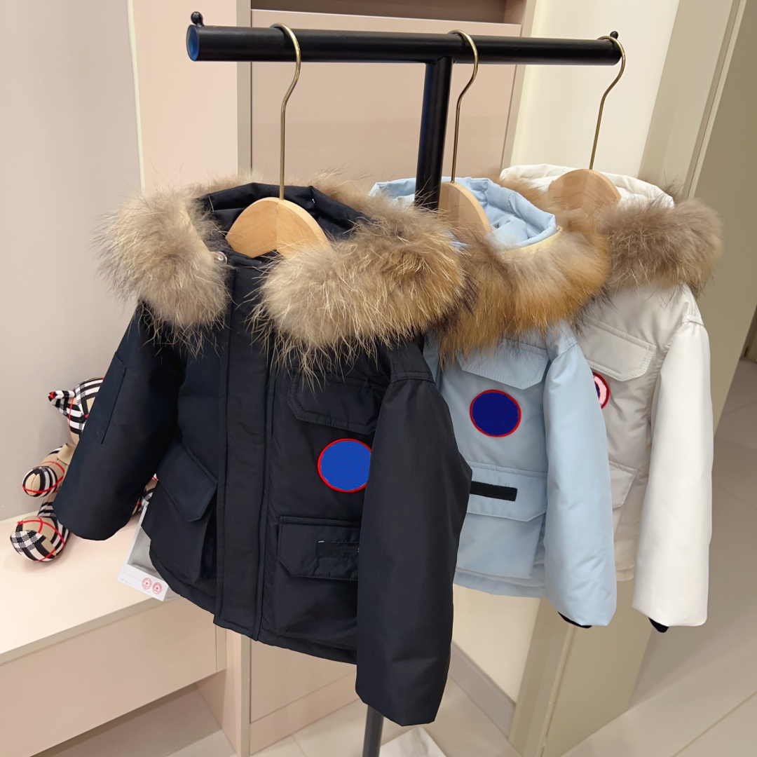 kids designer clothes baby down jacket fasion 90% duck down filling top brand comfortable warm Black off-white sky blue girl boy school coats 2026