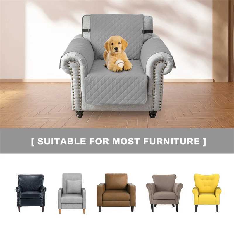 Quilted Armchair Sofa Cover Solid Color Non-slip Anti-wear Recliner Sofa Slipcover Solid Color Couch Cushion for Living Room M251204 - view 6
