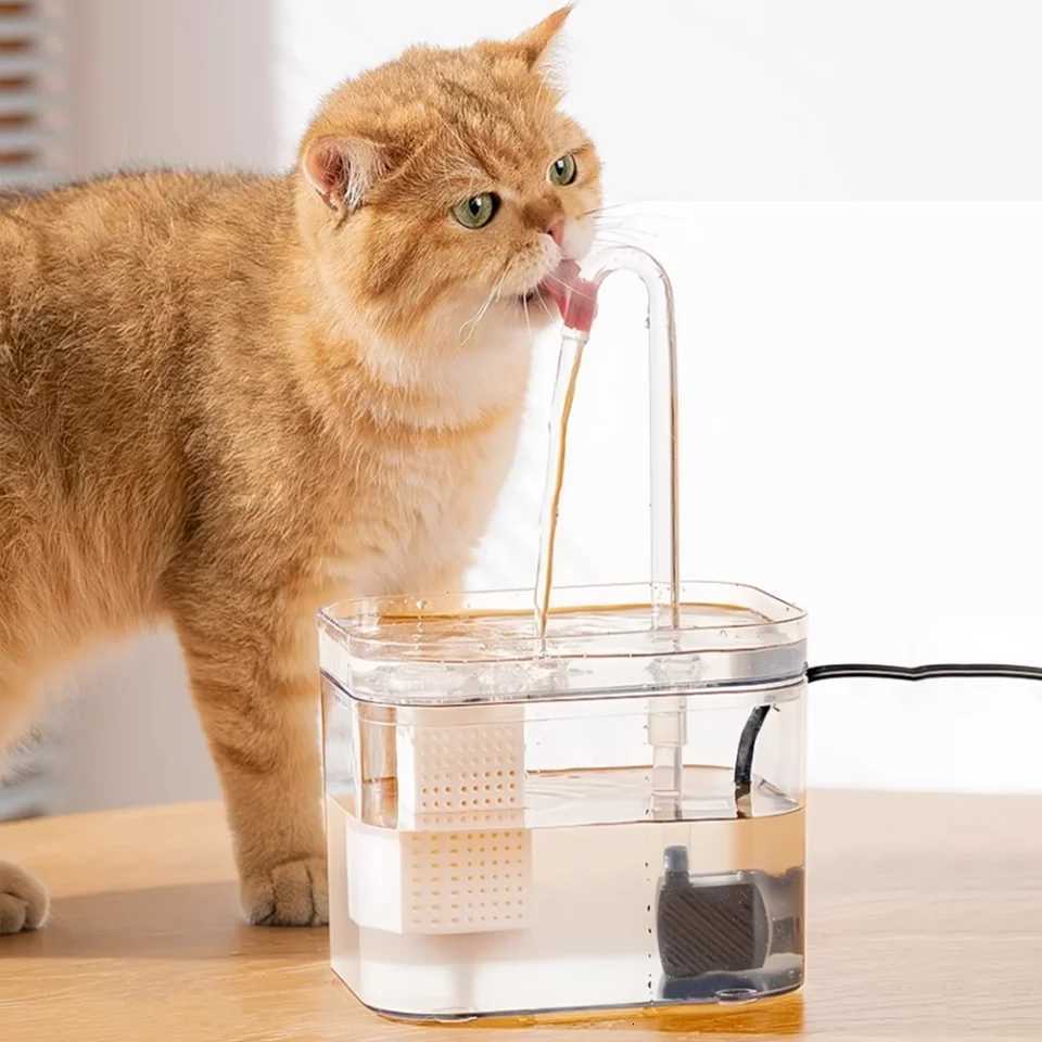 Transparent cat drinking fountain automatic circulating live water drinking basin dog smart drinking fountain pet supplies M251204