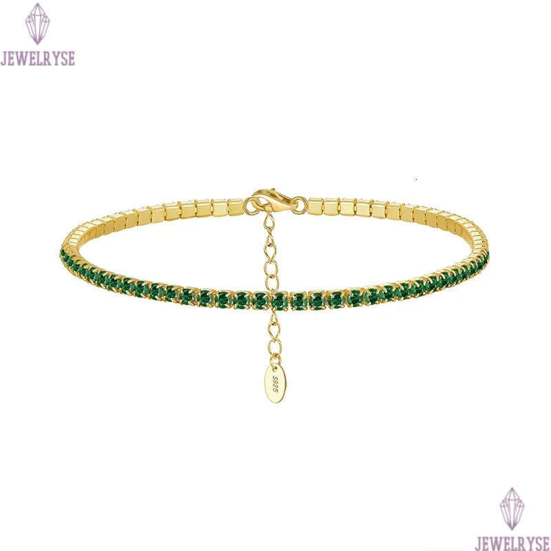 2mm diamond tennis bracelet designer woman 925 sterling silver chain white green black zirconia charm gold bracelets womens luury jewelry mother frien