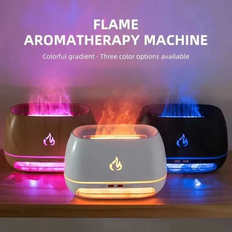 New Himalayan Crystal Salt Stone Ara Air Humidifiers 3D Flame Fire Colorf Night Light Aratherapy Essential Oil Diffuser C251204