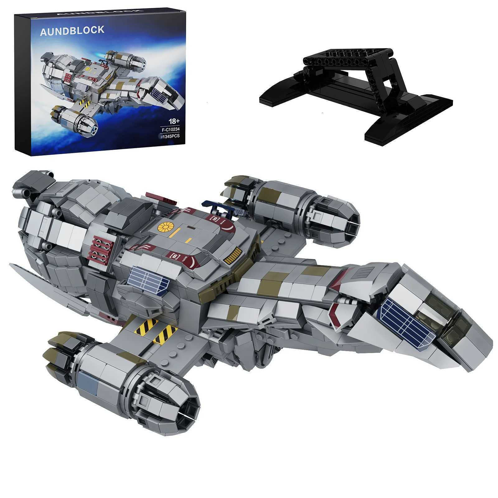MOC Spaceship Building Blocks Set Transport Ship with Display Stand Movie Collection 1345pcs Bricks Toys for Adts Kids Gifts C251203