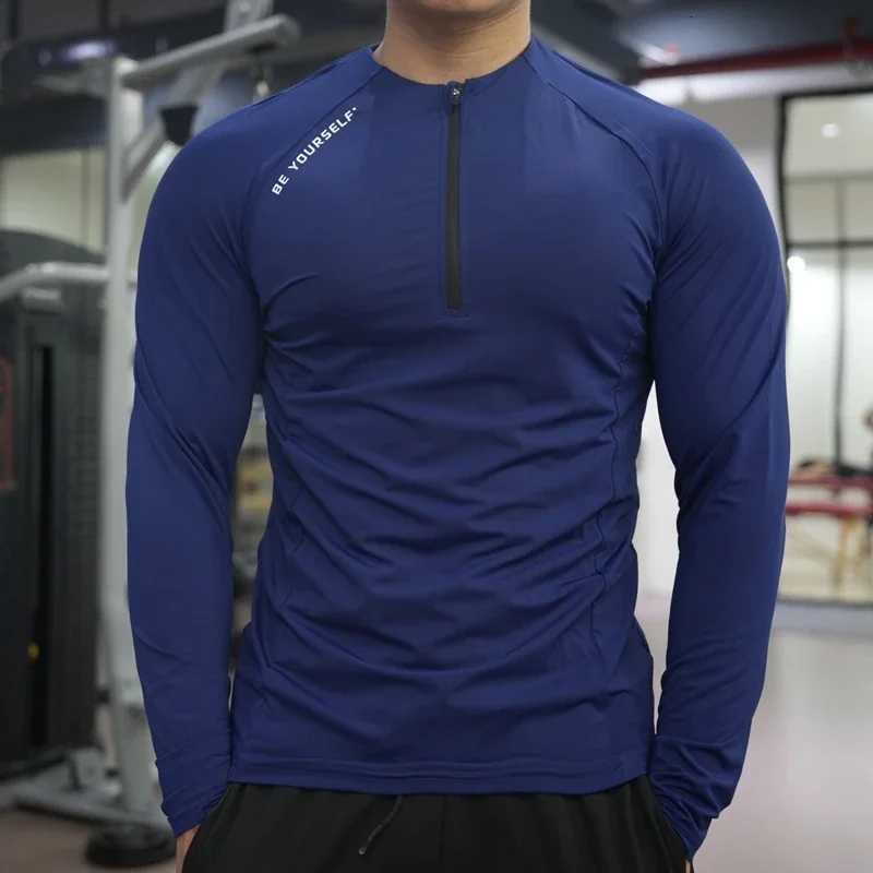 Mens Fitness Sports T-shirt Running Compression Tops Muscle Fit Shirts Long Sleeve Sweatshirt Jogging Breathable Activewear Y251204