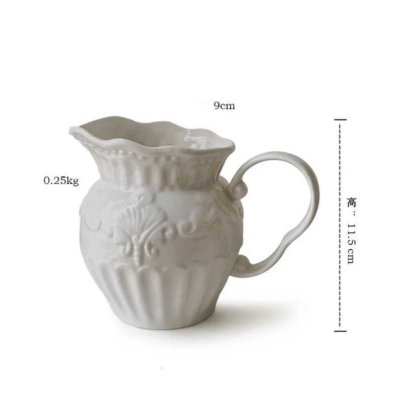 Fashion Retro Ceramic Vase Living Ro Desktop Decoration White Milk Pot Vase He Decoration H251204