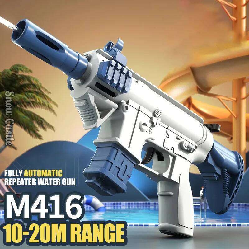 Water gun M416 Manual Continuous Version Spray Gun Children Adult Outdoor Swimming Pool Beach Outdoo Toy for Kids Boys Girls