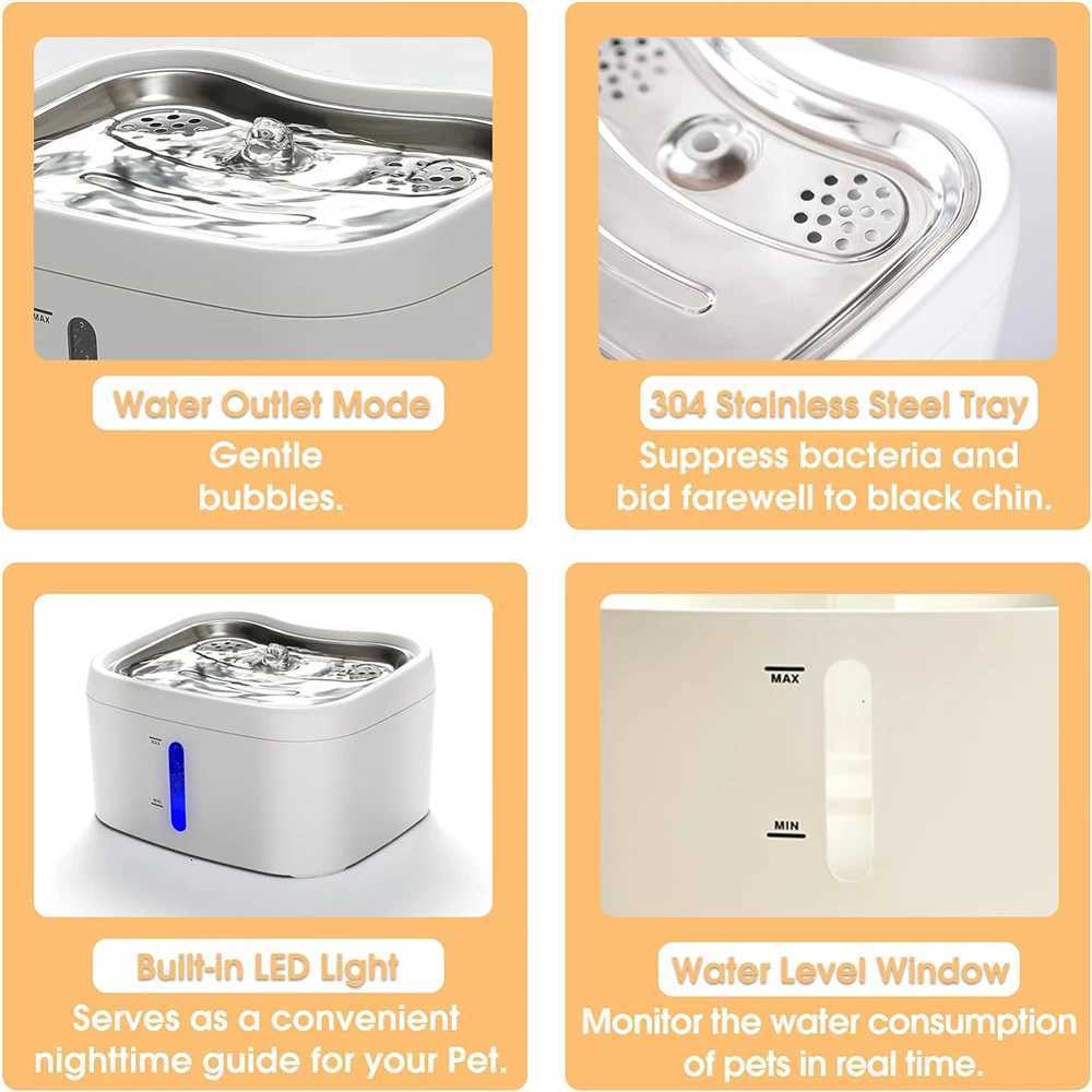 Tuya APP Cat Water Fountain 84 oz/25L Automatic Fountain Dog Water Fountain Suitable For Stainless Steel Pets Drinking Bowl M251204