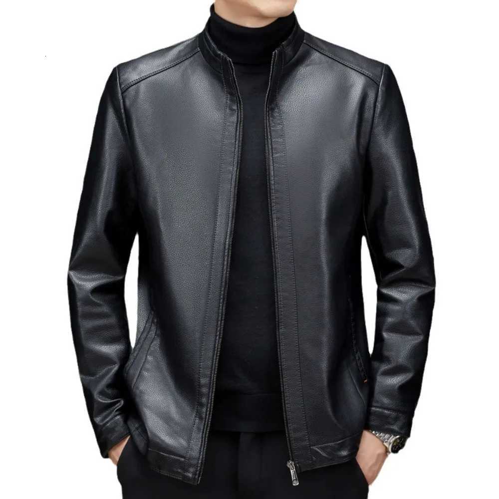 Winter Fur Leather Jacket Men Genuine Leather 2025 New Mandarin Collar Sheepskin Coat Male Leather Jacket Motorcycle ClothingT251204