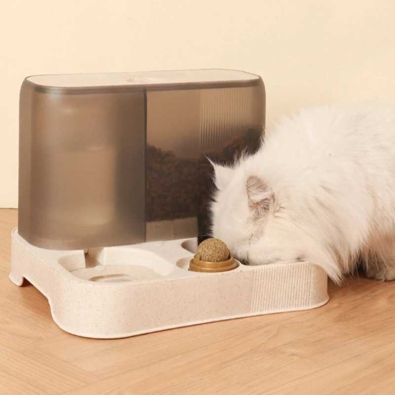 Automatic Feeder Dog Cat Food Bowl With Water Fountain Large Capacity Pet Food Storage Dispenser Container Puppy Pet Accessories M251204