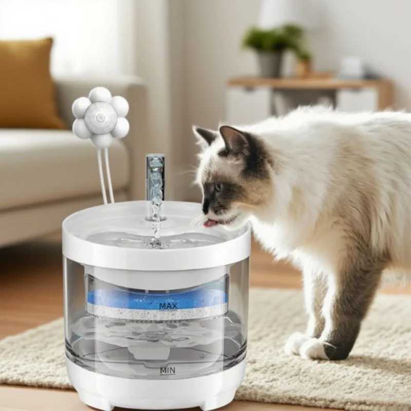 Smart USB Pet Water Fountain with Motion Sensor and Filter Automatic Drinking Dispenser for Cats and Dogs Daily Hydration Use M251204