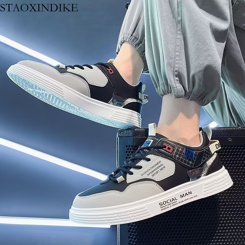 Cross-Border Men's Shoes 2024 New Summer White Shoes Korean Style Trendy Extra Large Size Sneakers Size 46 Casual Sports Shoes
