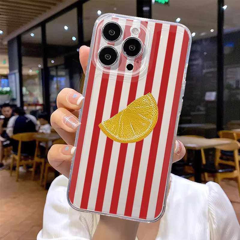 Summer Able Lemon Stripe Phone Case For iPhone 16 15 11 12 14 13 Pro Max Mini X XSMax XR 7 8 Plus SE4 16e Cute Silica Covers H251203