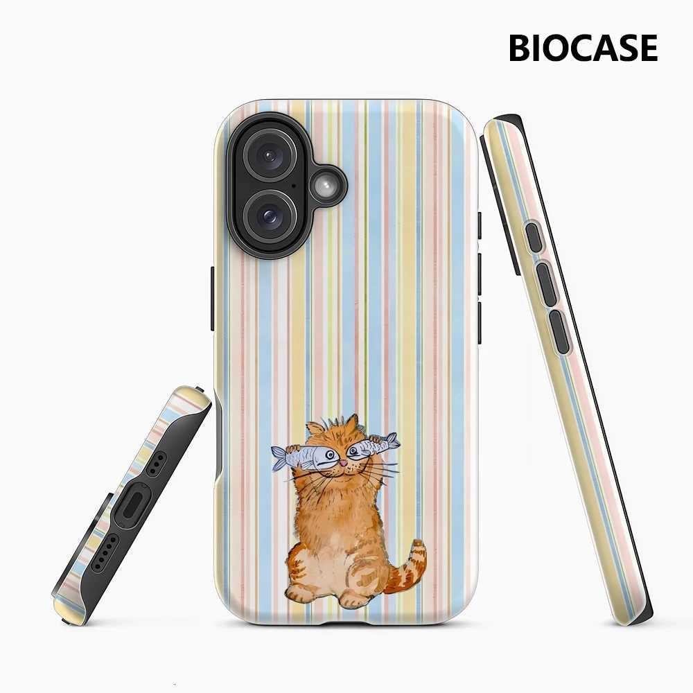 Cat with Fish IPhone17 Must-Haves Phone Case for IPhone 17 16 15 14 13 12 28 Pro Max Plus Double-layer Back Cover H251203