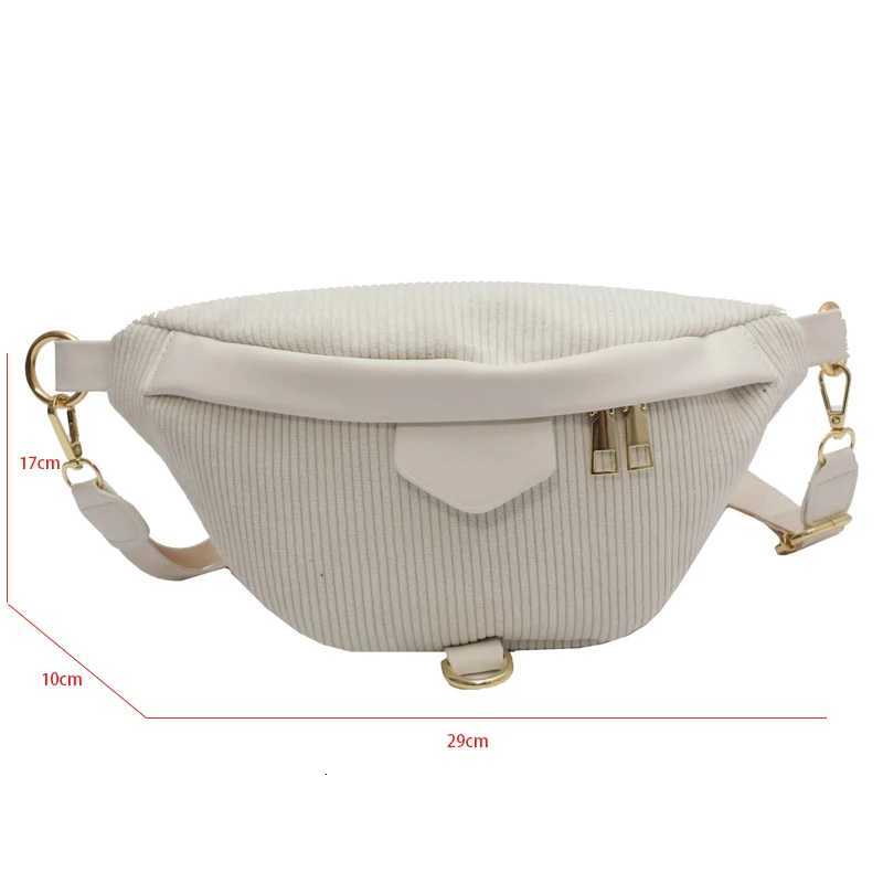 Casual Corduroy Crossbody Bag For Women Fanny Waist Pack Simple Travel Phone Purse Large Canvas Waist Bag Banana Hip Belt BagT251204