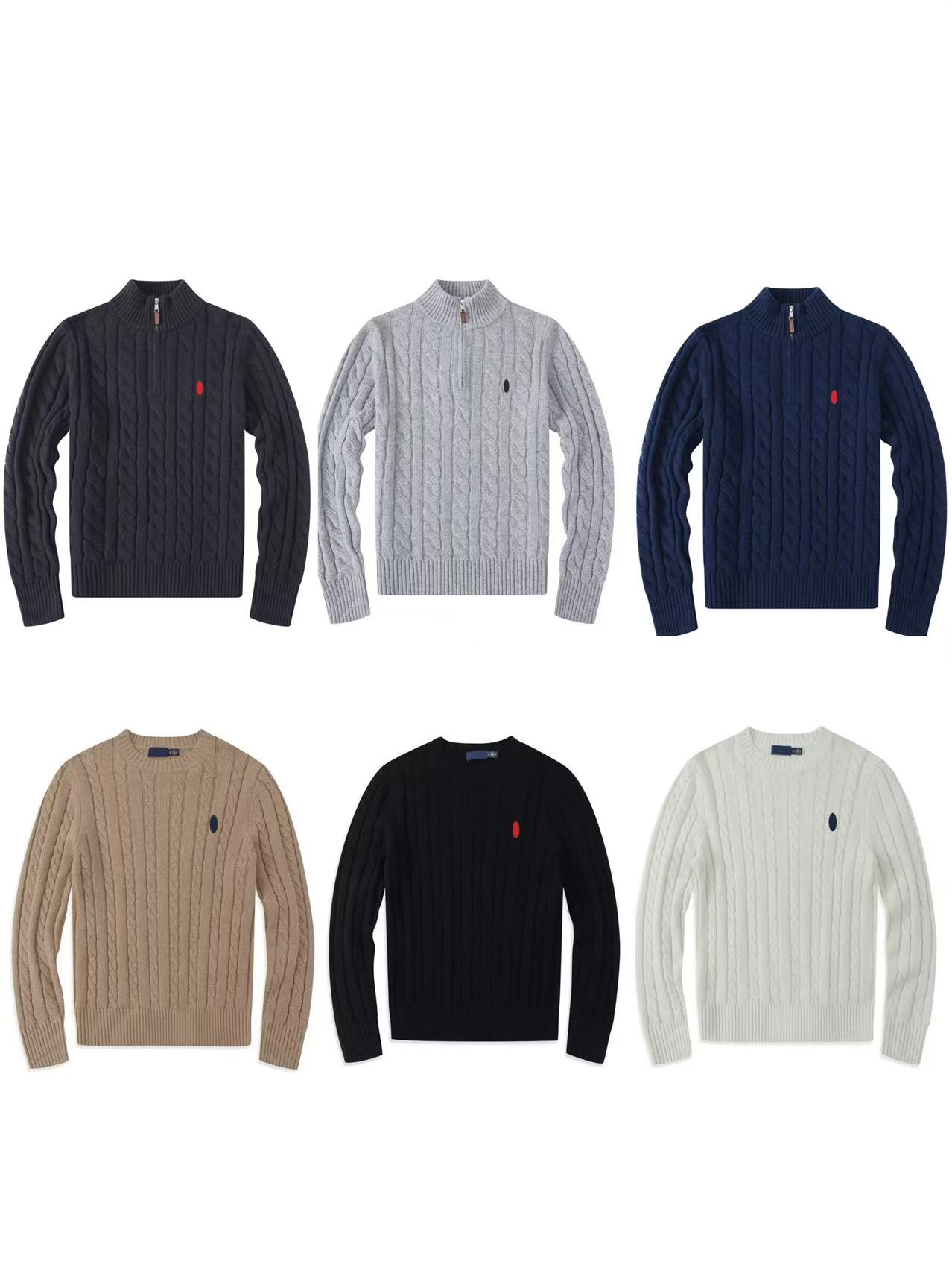 Mens Sweater Knitted Pullover Coat Letter Embroidery Winter Knit Quarter Zip Mens Jumpers Men Sweater Designer Cardigan