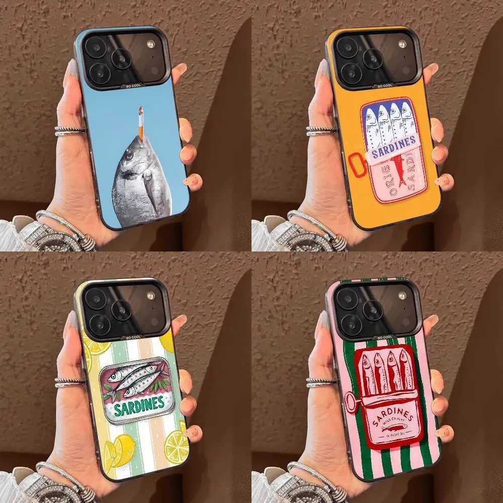 Phone Case For iPhone 17161514131211ProMaxPlusEAirMini Black Tpu Fish Funny Sardines Soft Cover H251203