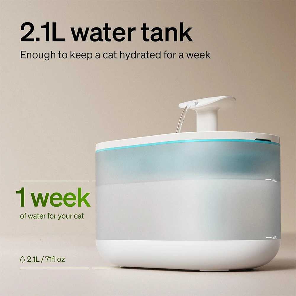 Super Quiet Cat Water Fountain with Two Flow Modes Pet Water Fountain 21Liter/71 oz Visible Water Level dog Drink Fountain M251204