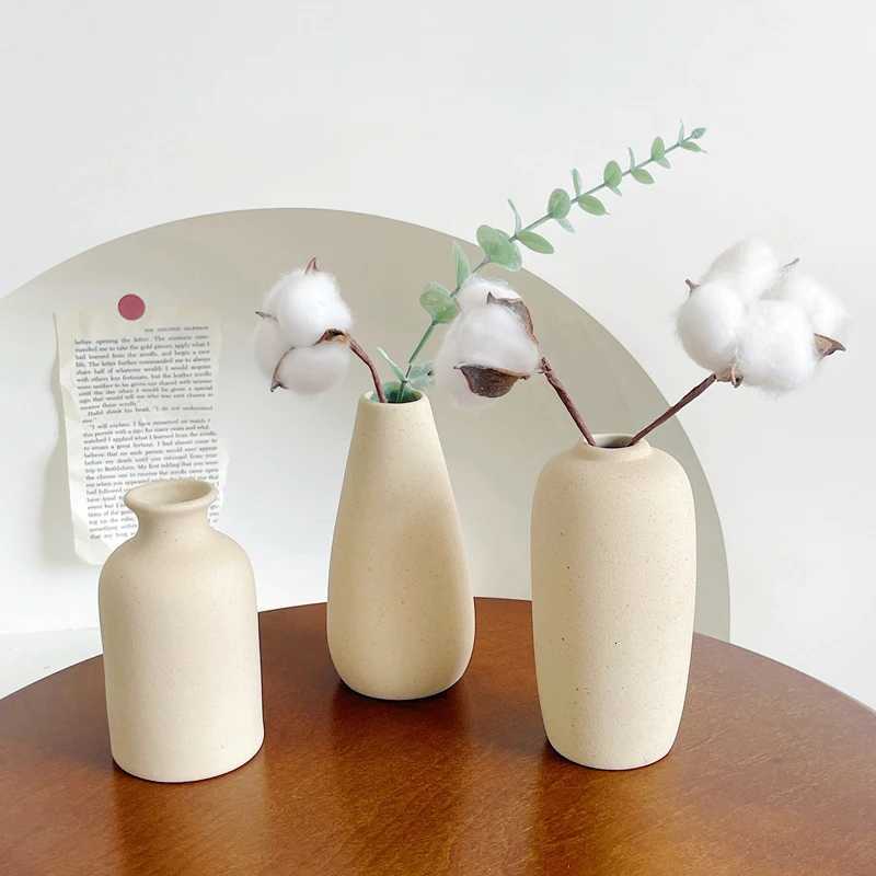 Modern Nordic Flower Vases INS Ceramic White Vase Flower Pot Vase for He Living Ro Interior Off Desktop Decor Crafts H251204
