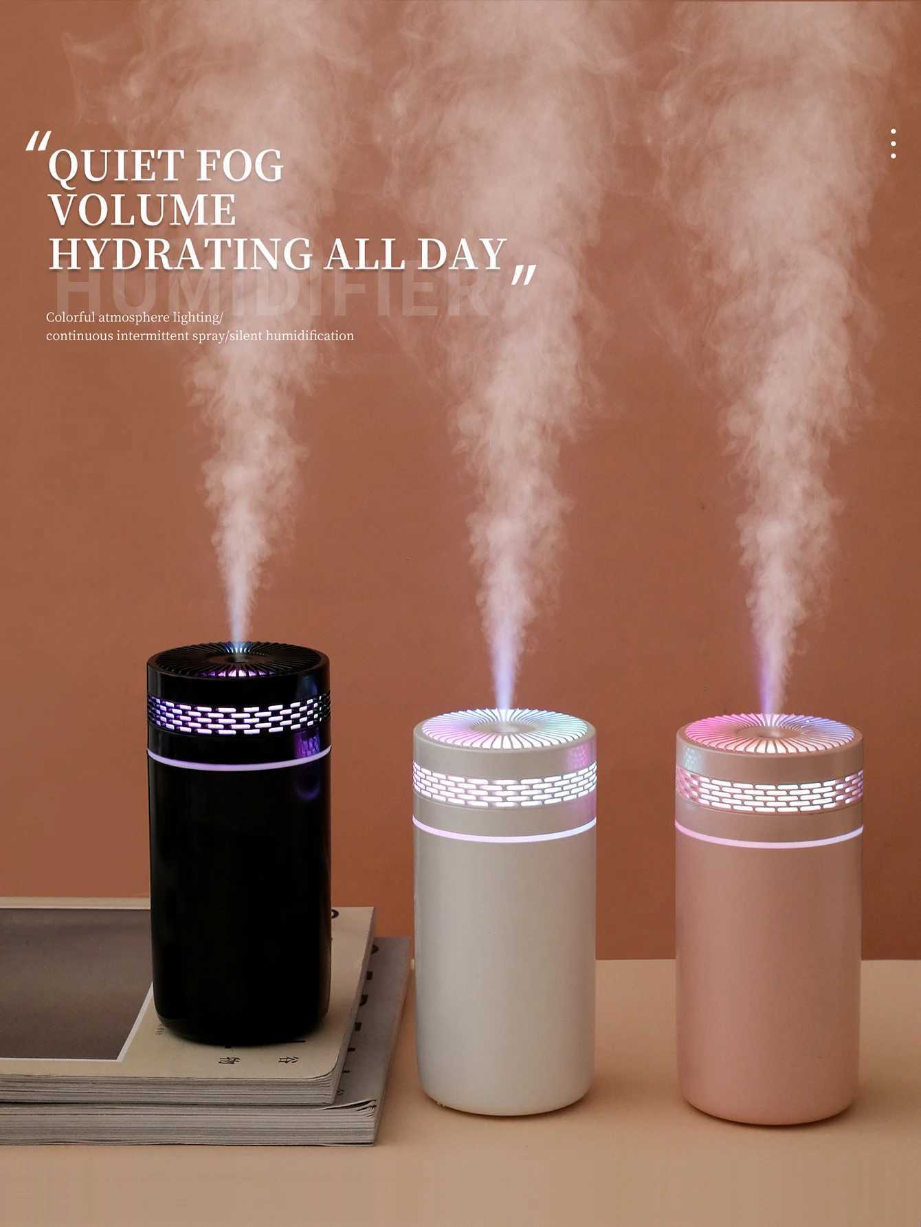 Car Air Humidifier Portable Mini Spray humidifier with LED light USB-powered Aratherapy oil diffuser for bedro and travel C251204