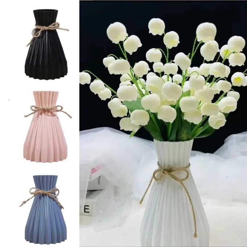 Plastic Flower Vase Creative Origami Vase European Pleated Vase Waist Folding Flower Vase Folding Paper Style Dry Flower Bottle H251204