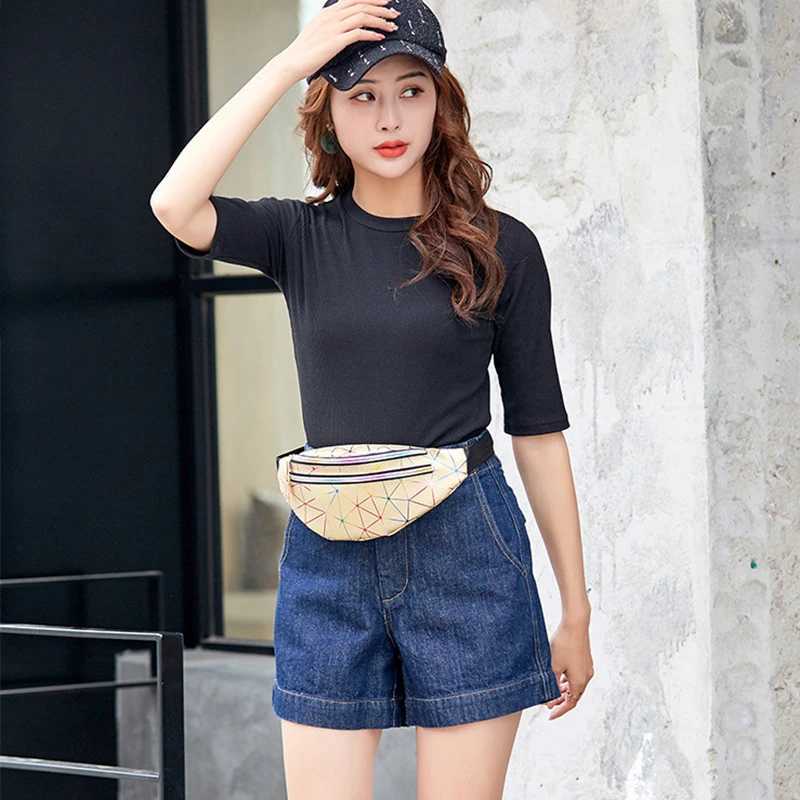 Womens Waist Bag Fanny Pack Solid Color PU Leather Bag Belt Purse Female Zipper Small Purse Phone Key Pouch Chest BagT251204