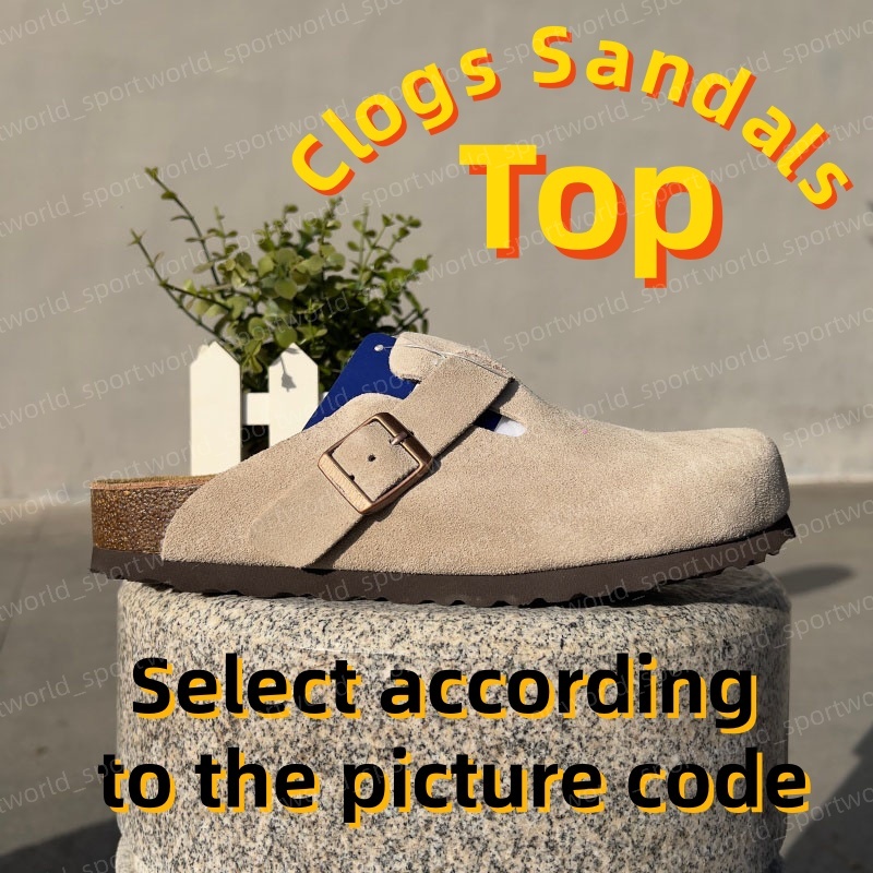 Designer Shoes Clogs Sandals Clog Slippers Cork Flat High Quality Fashion Summer Genuine Leather Slide Favourite Beach Casual Shoes Men Women Size 35-46