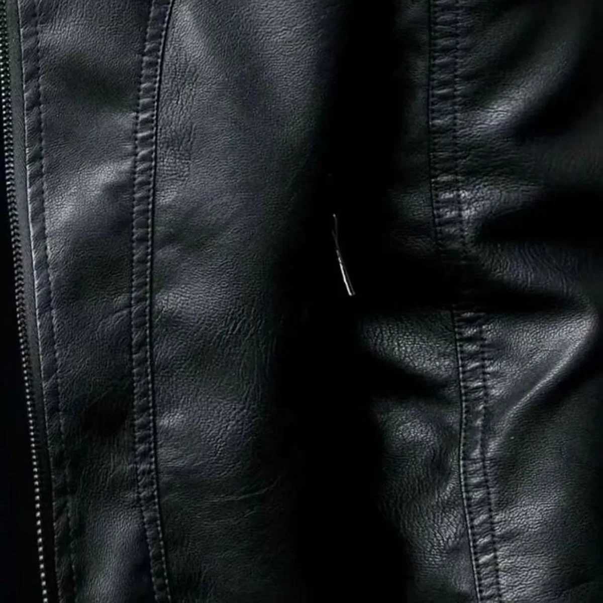 Men Winter Lapel Collar Thicken Faux Leather Jacket 2025 Spring and Autumn Vintage Motorcycle Leather Jacket Mens Casual JacketT251204