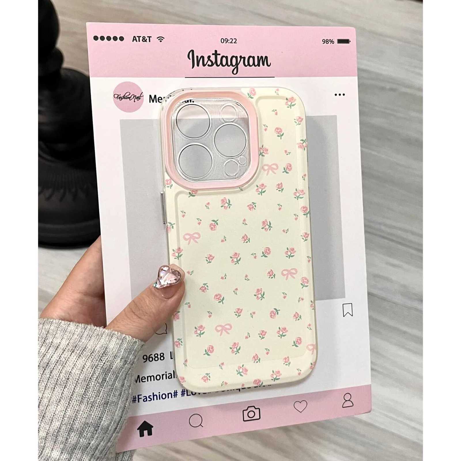 Floral Rose Korean Ins Gentle Cute Versatile Phone Case For iPhone 16 E 15 14 13 12 11 Pro XS Max 7 8 Plus Y2K Cover H251203