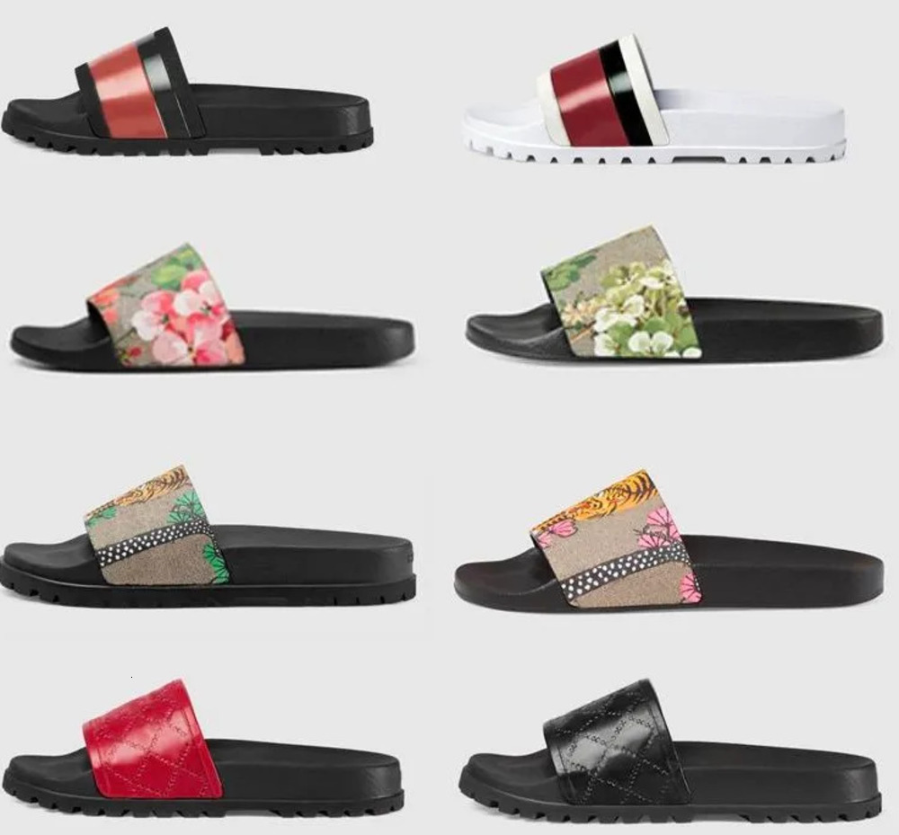 Platform Designer Rubber Slides GG Sandal Floral brocade Fashion Mens Gear bottoms Flip Flops Slippers Striped gucciis guccis gg guccisandals guccislides 22TN2