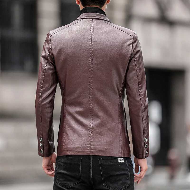 Leather Rider PU Jacket Men Casual Outwear Windbreaker Motorcycle Leather Jackets Business Male High Quality Business JacketT251204