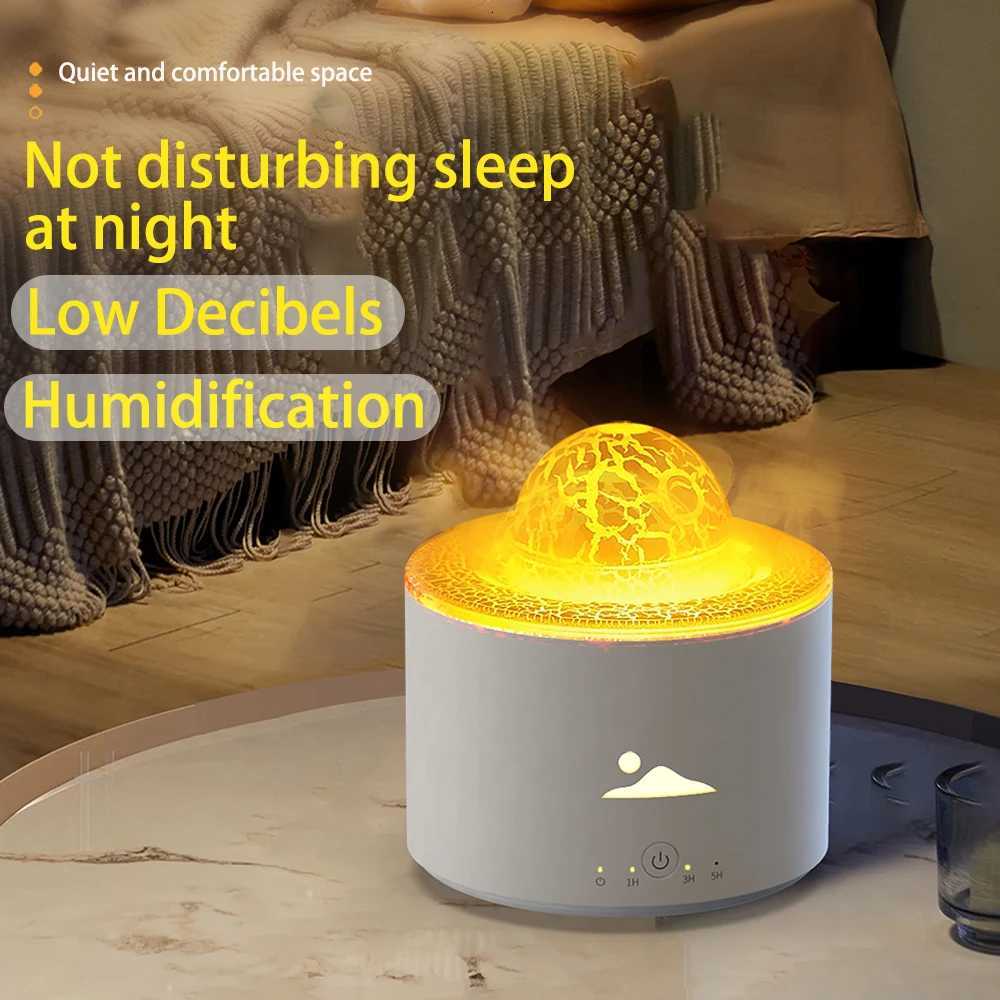 Fire Ara Volcano Diffuser Essential Oils for He Colorf Light Jellyfish Ring Flame Diffuser Air Humidifier Planet Fireball C251204