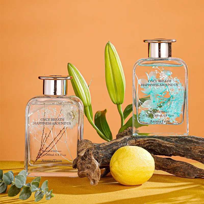 Preserved Flower Flameless Reed Diffuser - Natural Plant Aromatherapy for Home/Office Scent with Bamboo Sticks Y251204