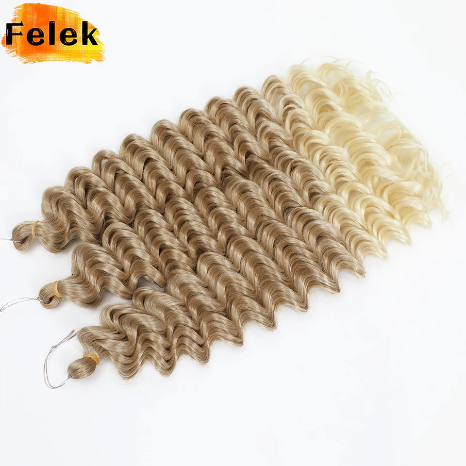 Burgundy Deep Wavy Twist Braiding Hair Extensions For Women 24Inch Synthetic African Curls Water Wave Crochet Braids Ombre Brown 251129