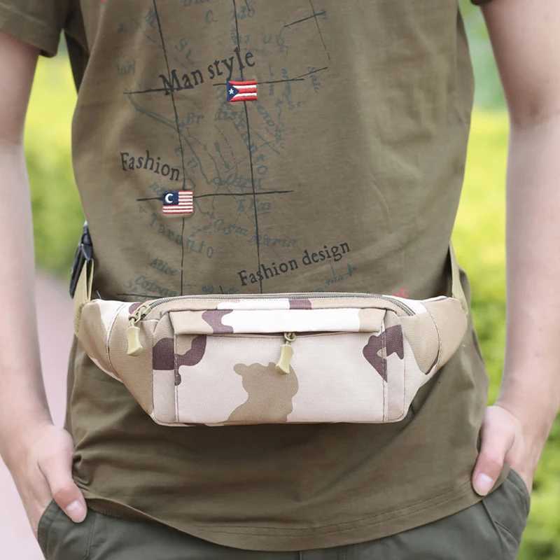 Mens Waist Bag Tactical Pouch Men Shoulder Belt Bags Hip Sack Oxford Cloth Belly Waterproof Banana Male Fanny Pack for PhoneT251204