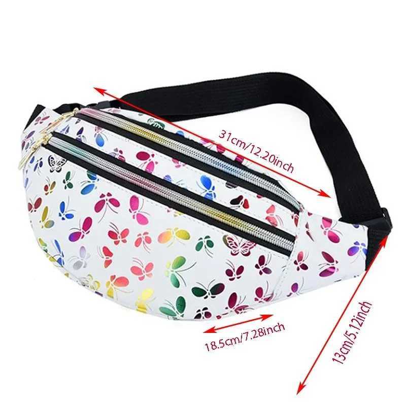 Leaf Printed Female Waist Bags Large Capacity Fanny Pack Mens Belt Bag Women Fashion Casual Canvas Travel Banana BagsT251204