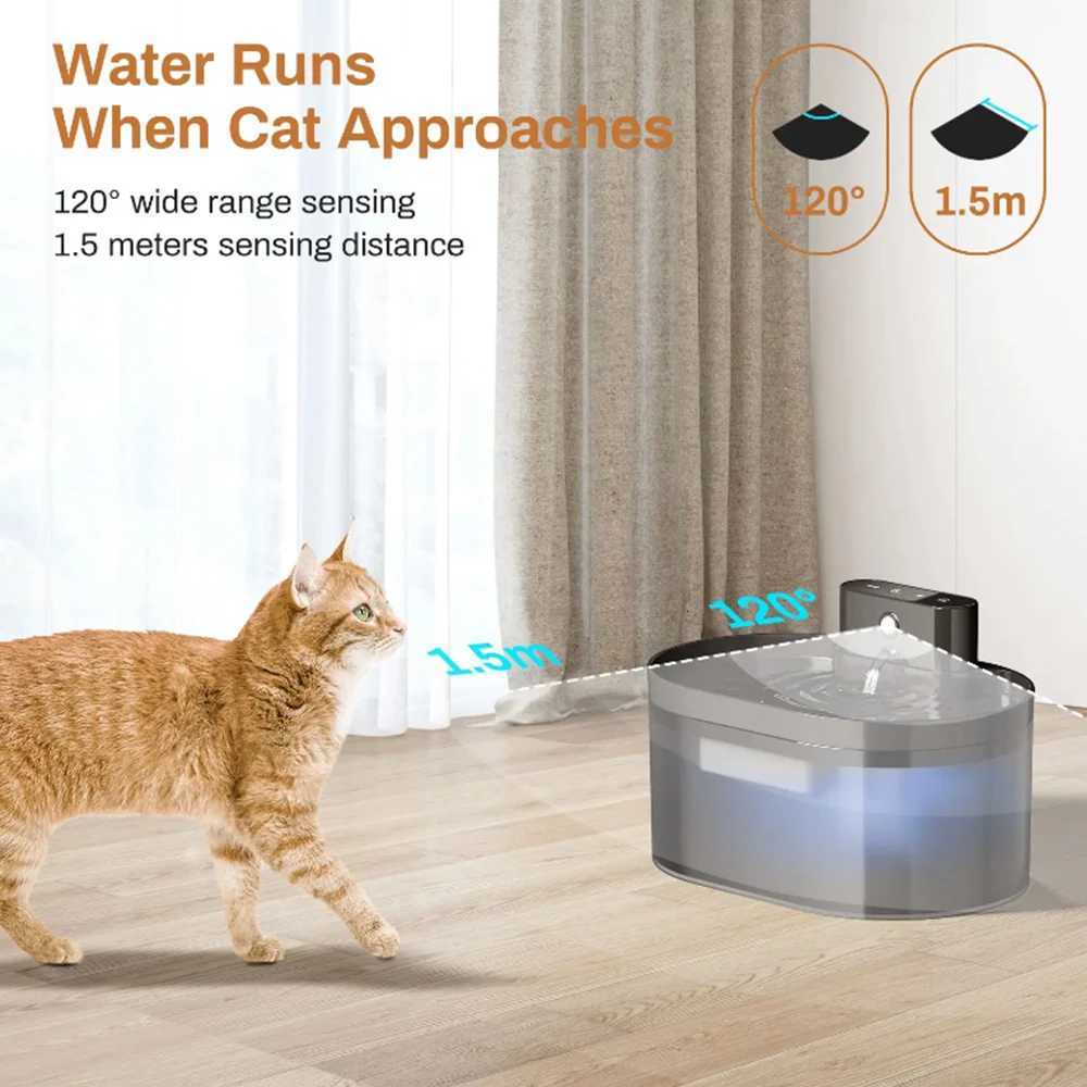 22L Charging Induction Automatic Cat Fountain/T-shaped water outlet Dog Drinking Fountain Silent Pet Drinking Fountain M251204