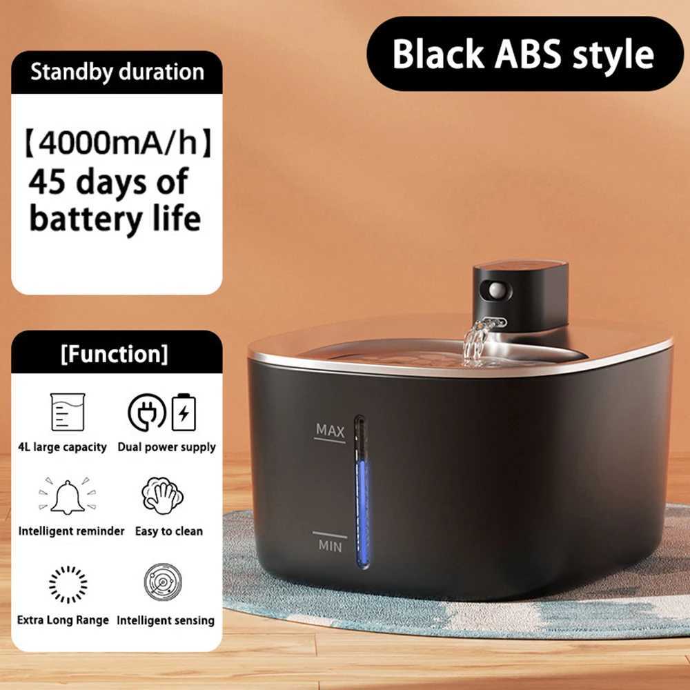 4L Stainless Steel Wireless Cat Water Fountain Charging Automatic Pet Drinking Motion Sensor Dog Water Dispenser M251204