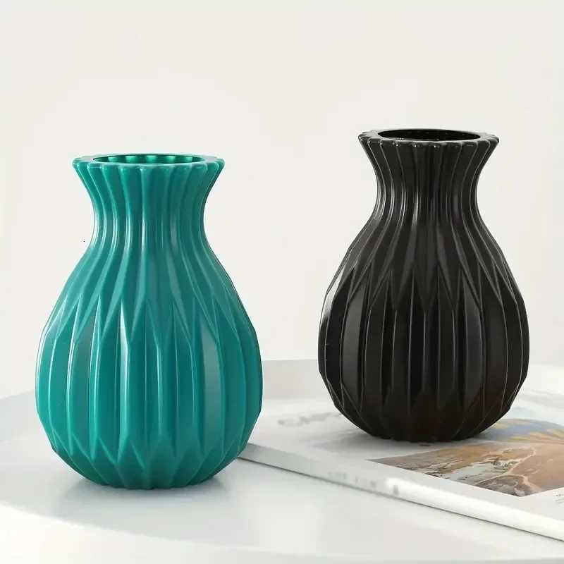 1pcs Nordic Flower Vase Imitation Ceramic Plastic Flower Vase Living Ro Desktop Decoration Wedding Centerpiece Arrangement H251204