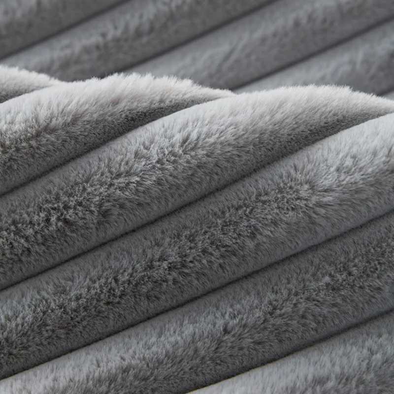 Thicken Plush Stripe Immitation Rabbit Fur Non-Slip Sofa Cover for Winter Living Room Couch Seat Decor Slipcover Sofa Towel M251204 - view 3