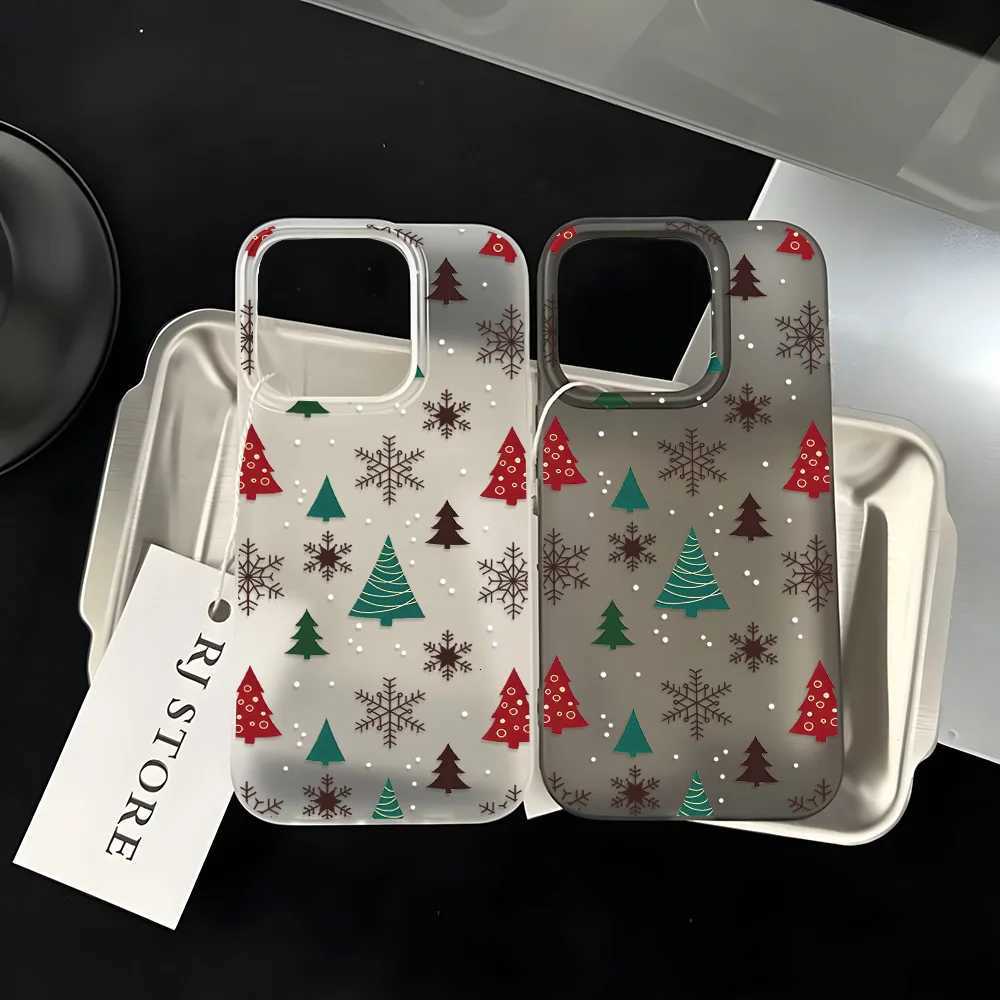 New Year Christmas Tree Snowflake Pattern Phone Case For iPhone 13 14 12 11 15 16 Pro Max 12 Mini 16 Plus 16Pro Case Cover Funda H251203