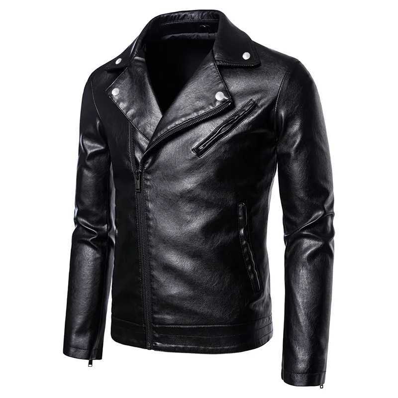 TRAF 2024 Fashion New Four Seasons Leather Men Spring Men Korean Version Slim Comfortable Lapel Leisure Youth Leather JacketT251204