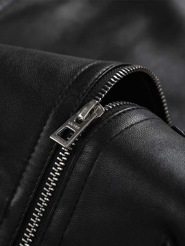 Mens Premium Black Leather Bomber Jacket Authentic Aviator Design Durable CraftsmanshipT251204