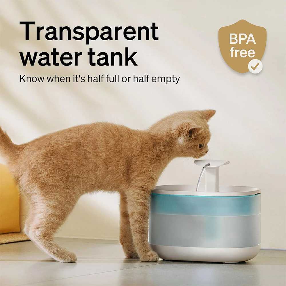Super Quiet Cat Water Fountain with Two Flow Modes Pet Water Fountain 21Liter/71 oz Visible Water Level dog Drink Fountain M251204