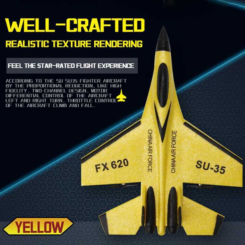 RC Foam Aircraft SU-35 Plane 24G Ra Control Glider Remote Control Fighter Plane Glider Airplane Foam Boys Toys for Children C251204