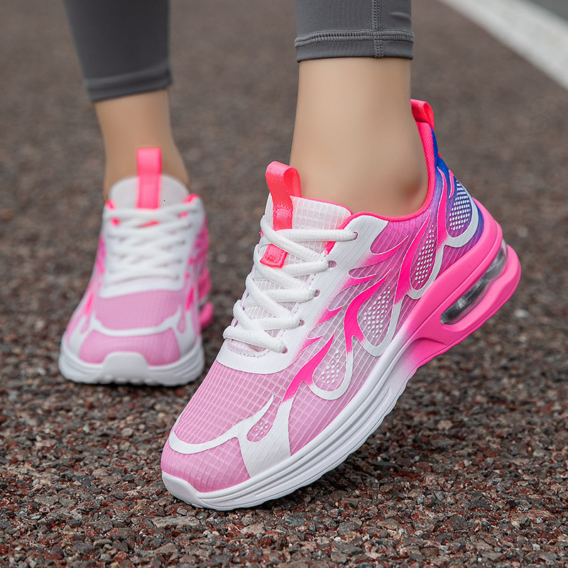 Free Shipping 2025 New Air Cushion Running Shoes for Women Sport Gym Large Size Shock Absorbing Breathable Mesh Fashion Casual Shoes