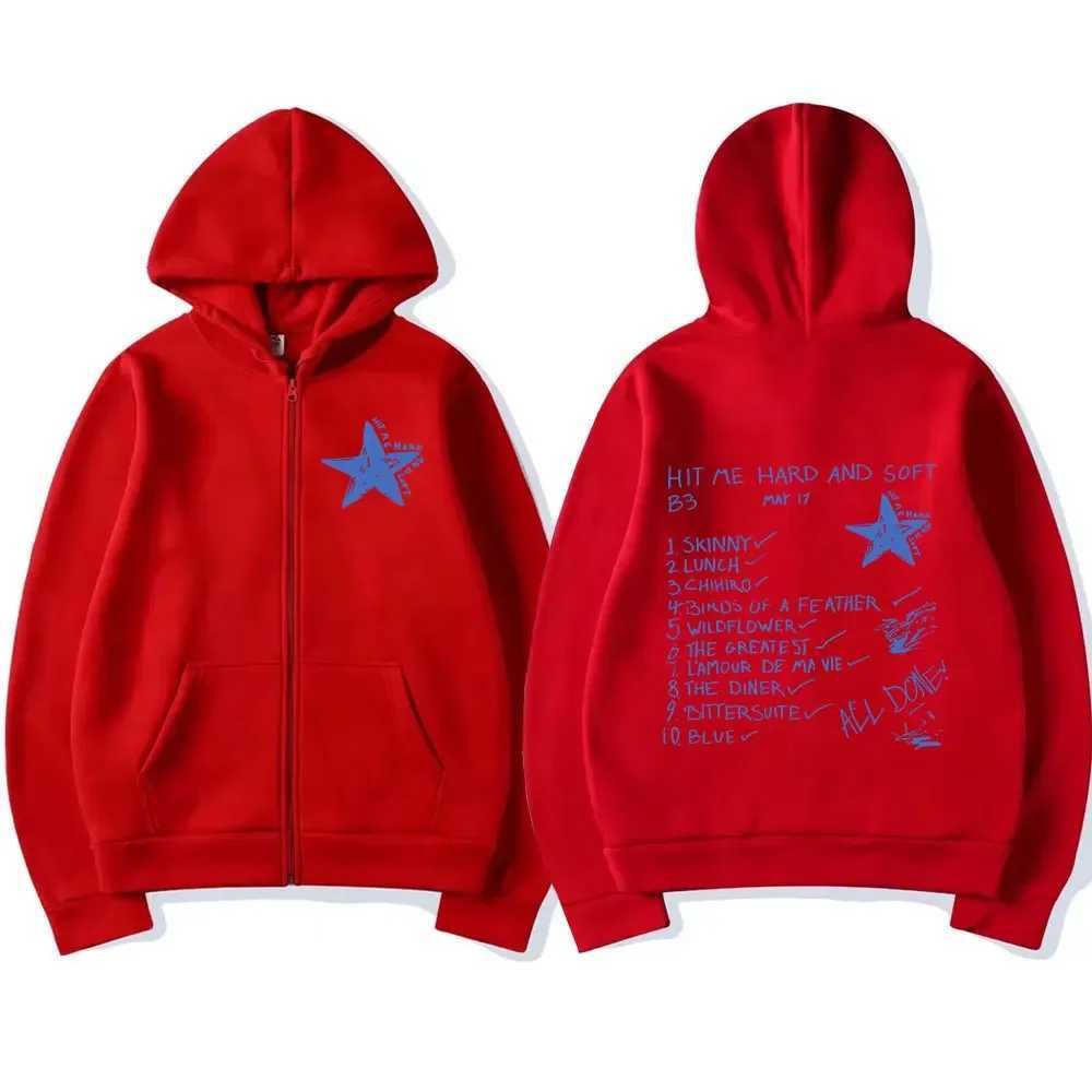 Hit Me Hard and Soft 2024 Tour Zipper Hoodies Mens Womens Fashion Harajuku Pullovers Hip Hop Casual Zip Up Sweatshirts Jackets J251203