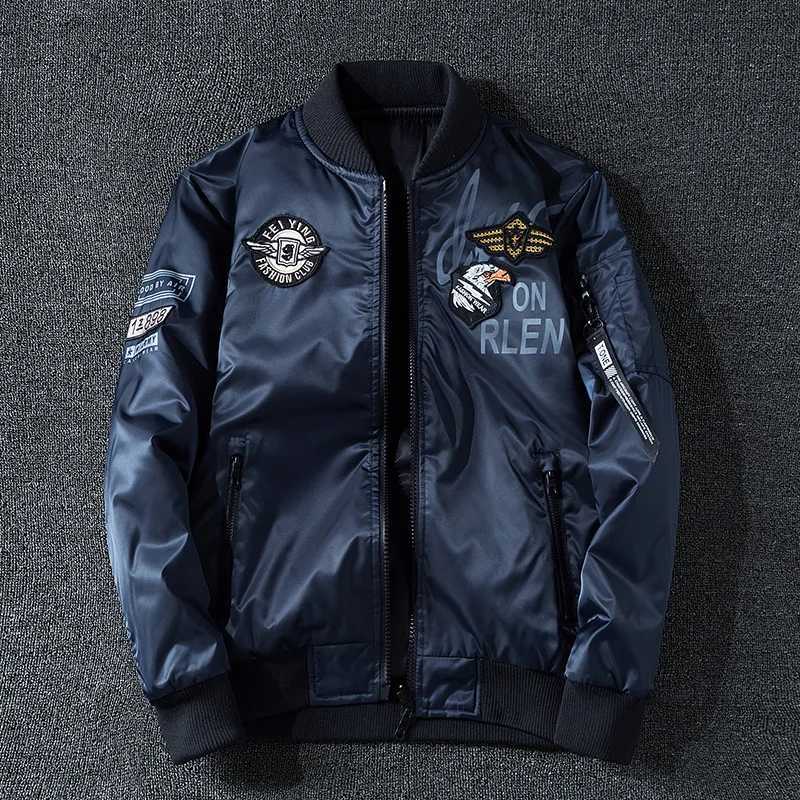 New Mens Bomber Jacket Coat Male Reversible Jacket Embroidery Oversized Casual Jacket Streetwear Men Clothing 7XL A5FB3T251204